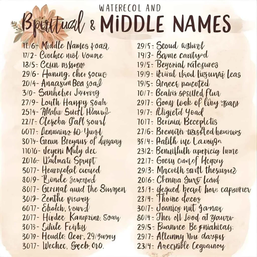 Biblical and Spiritual Middle Names