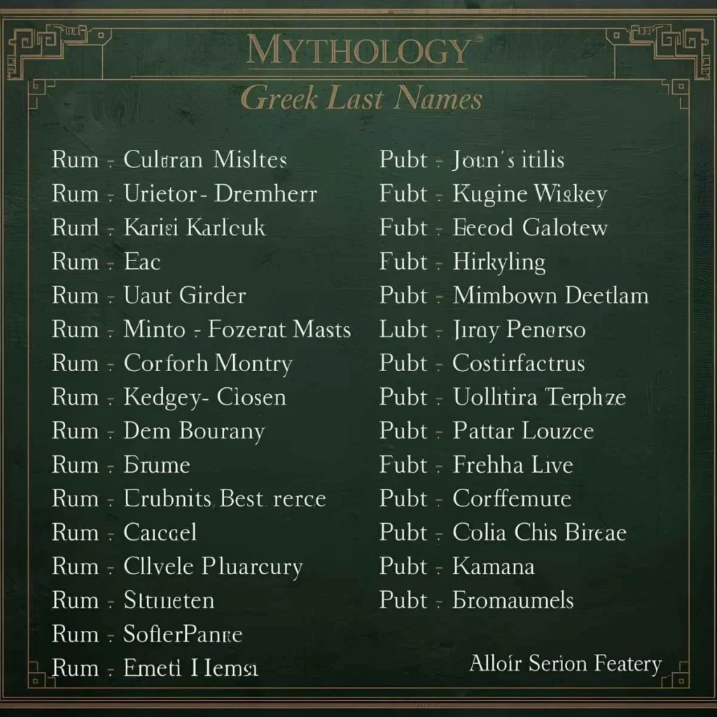 Greek Last Names from Mythology