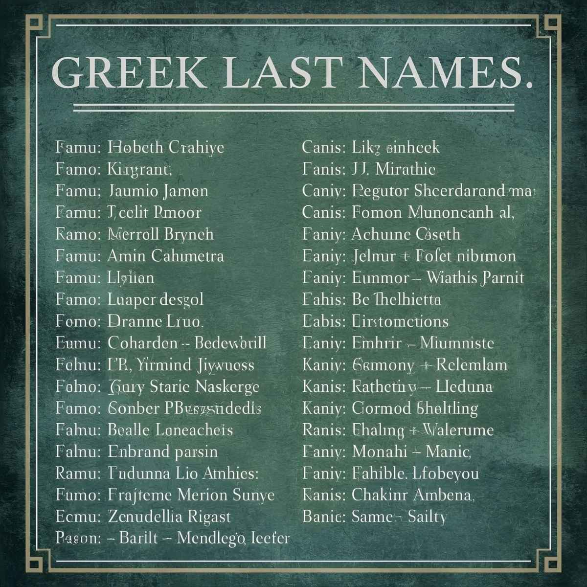 greek last names