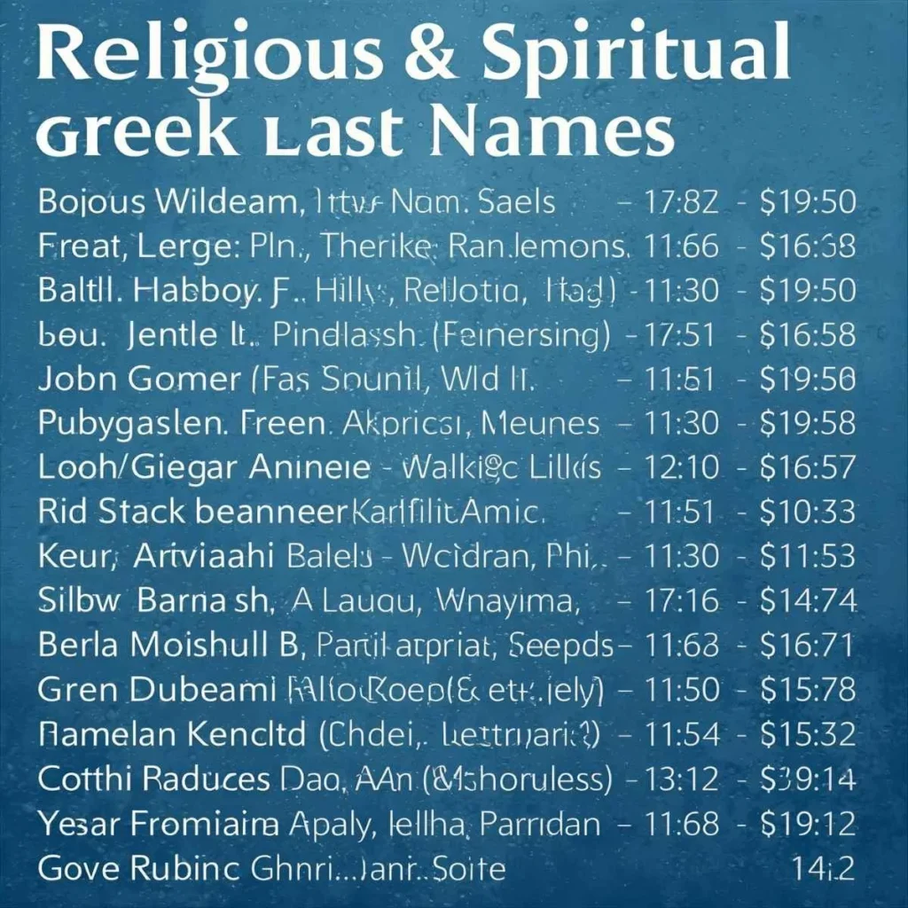 Religious & Spiritual Greek Last Names