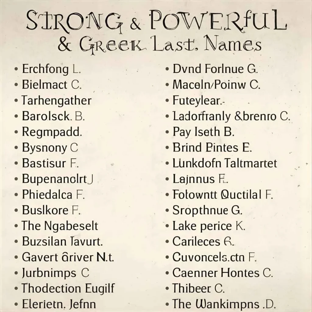 Strong & Powerful Greek Last Names